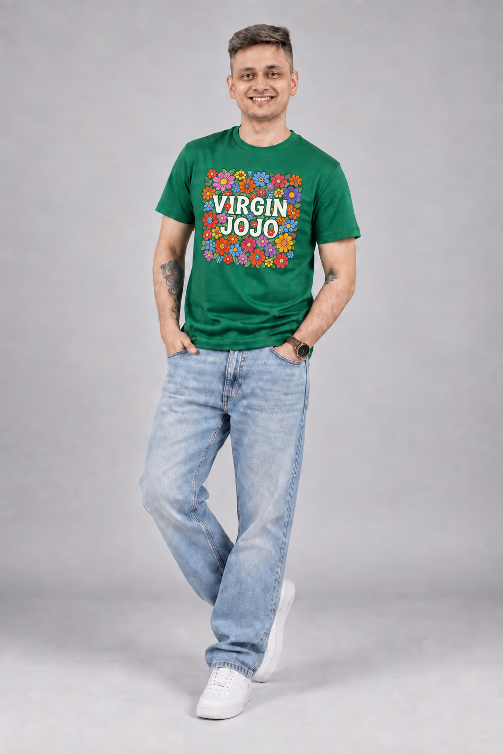 Virgin Jojo branded cream T-shirt