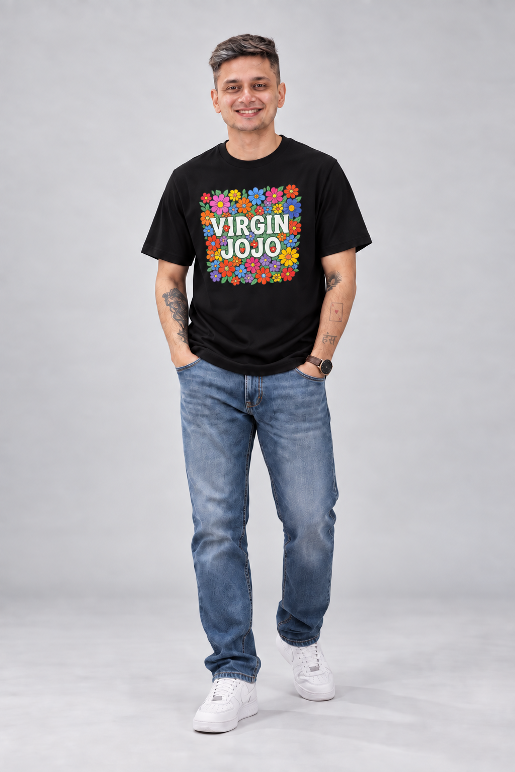 Virgin Jojo branded black T-shirt